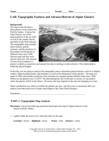 Topo Features of Alpine Glaciers LAB