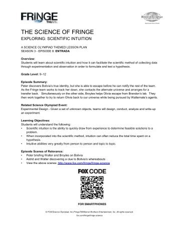 THE SCIENCE OF FRINGE - Science Olympiad