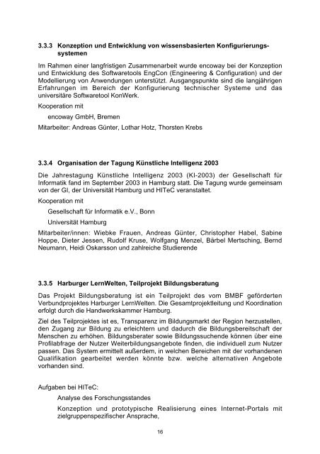 Jahresbericht 2003 des Hamburger Informatik Technologie ... - HITeC