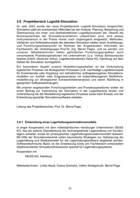Jahresbericht 2003 des Hamburger Informatik Technologie ... - HITeC