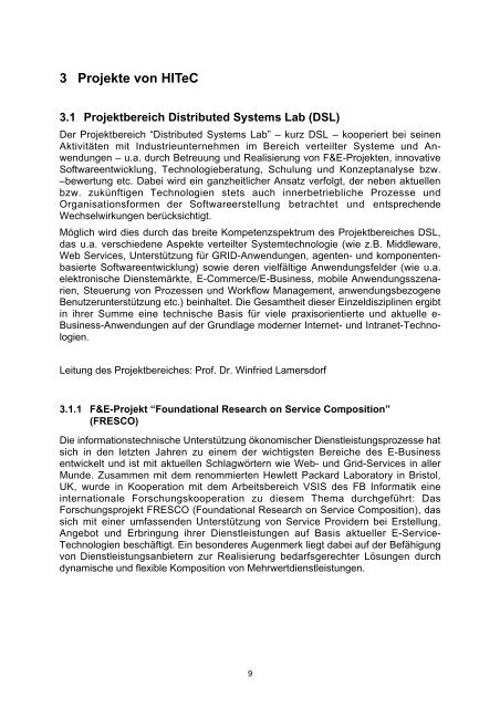 Jahresbericht 2003 des Hamburger Informatik Technologie ... - HITeC