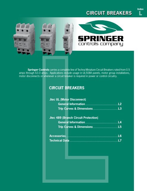 Catalog 2008 Sec L Circuit Breakers - Springer Controls