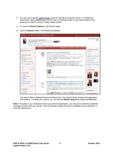 EBSCO Discovery Service & OPAC on EBSCOhost User Guide