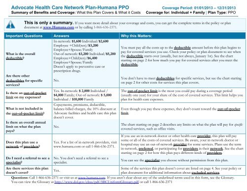 Advocate Health Care Network Plan-Humana PPO - Advocate Benefits