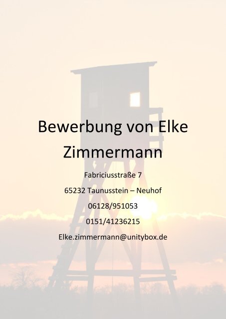 Bewerbung von Elke Zimmermann