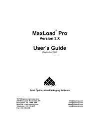 MaxLoad Pro User's Guide - TOPS - Packaging Software