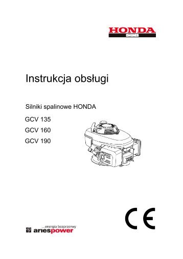 instrukcja obsÅ‚ugi gcv 135;160;190 [pdf] - Honda