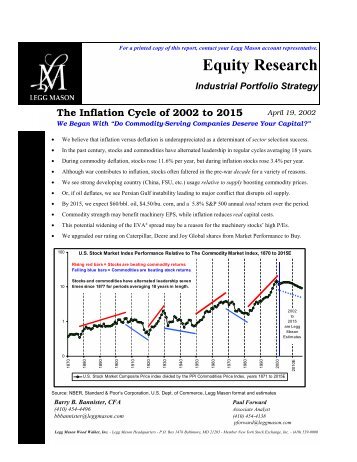 The Inflation Cycle of 2002 to 2015 - Uhlmann Price Securities