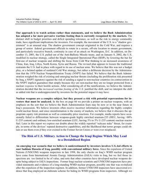 The Inflation Cycle of 2002 to 2015 - Uhlmann Price Securities