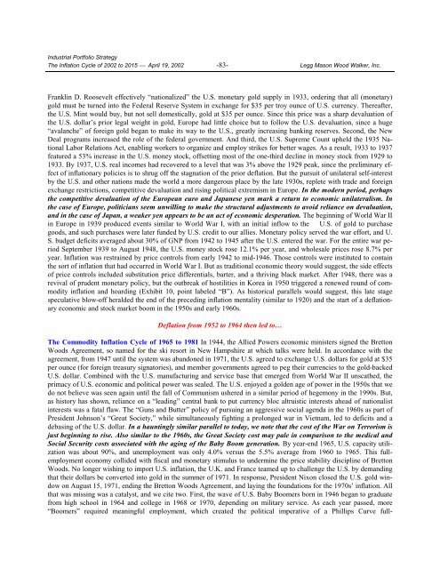 The Inflation Cycle of 2002 to 2015 - Uhlmann Price Securities