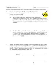 Sampling Distributions WS #1 Name: 1. For each description below ...