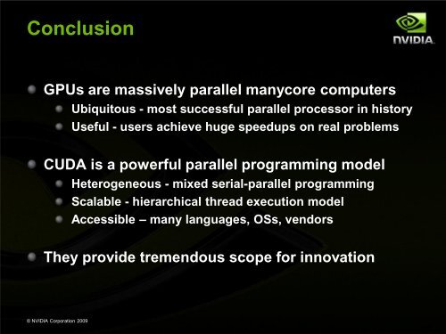 High Performance Computing with CUDA, Part of Supercomputing