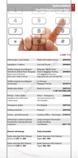 Red letenja Timetable - Aerodrom Nikola Tesla