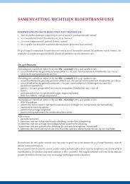 SAMENVATTING RICHTLIJN BLOEDTRANSFUSIE - Anesthesia