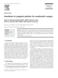 Anesthesia in pregnant patients for nonobstetric ... - Ape Med Miami