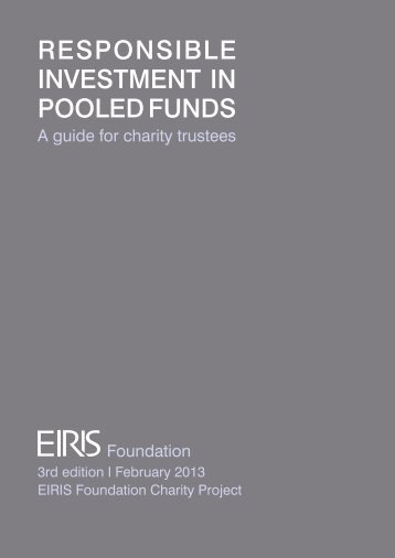 Responsible investment in pooled Funds - Charity SRI