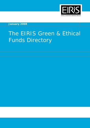 The EIRIS Green & Ethical Funds Directory