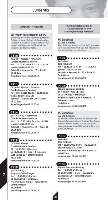 2. Semester - Volkshochschule Detmold