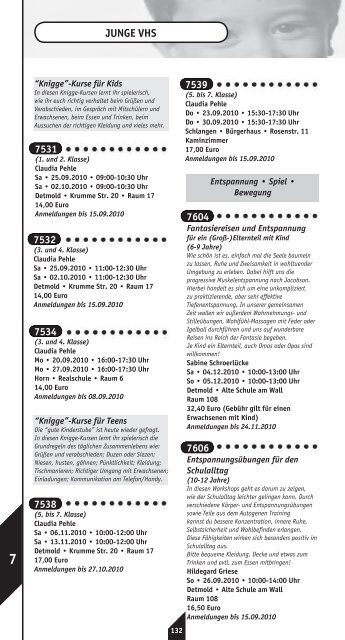 2. Semester - Volkshochschule Detmold