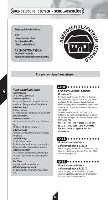 2. Semester - Volkshochschule Detmold