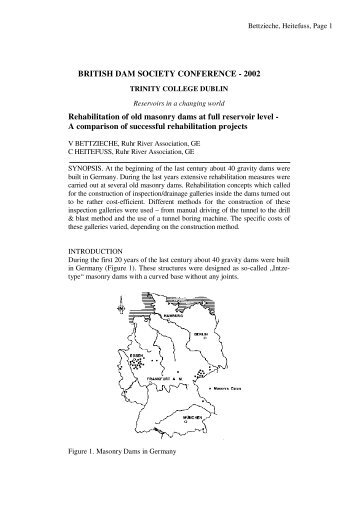 Rehabilitation of old masonry dams at full reservoir level - Talsperren