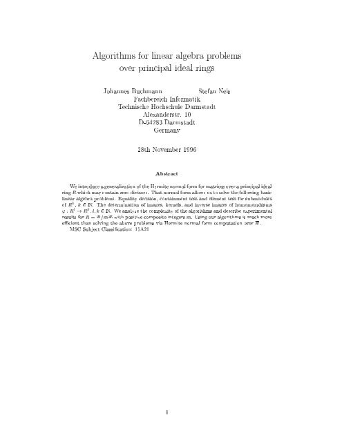 Algorithms for linear algebra problems over principal ideal rings