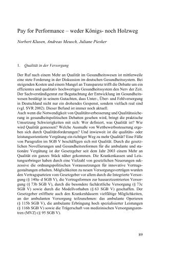 Pay for Performance â weder KÃ¶nigs- noch ... - Andreas Meusch