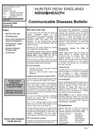 Communicable Diseases Bulletin - Hunter New England Health