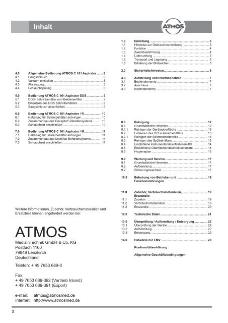 Atmos C 161 Aspirator - Medigroba GmbH