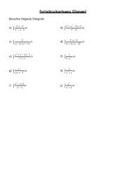 Partialbruchzerlegung Übungsblatt mit Lösungen
