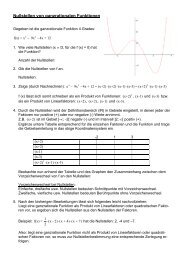 Nullstellen von ganzrationalen Funktionen