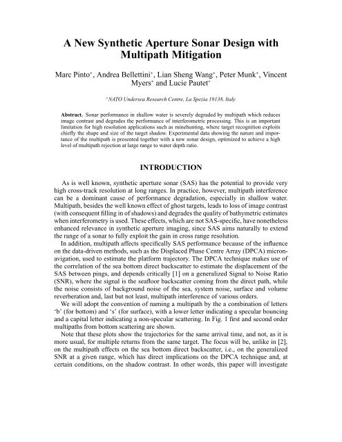 A New Synthetic Aperture Sonar Design with Multipath Mitigation