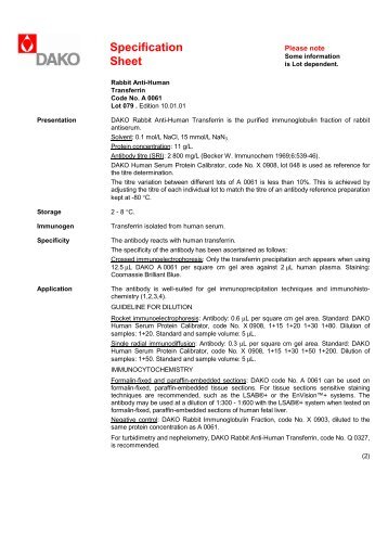 Specification Sheet