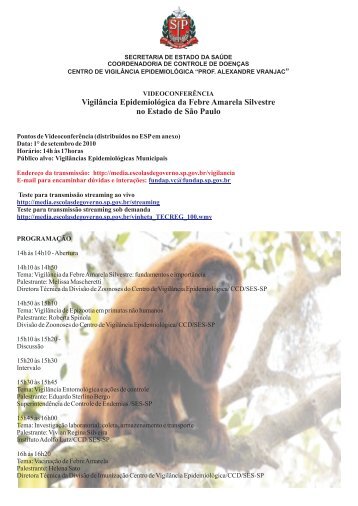 febre amarela.cdr - Centro de VigilÃ¢ncia EpidemiolÃ³gica
