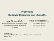 Promoting Students` Resilience and Strengths - University of ...