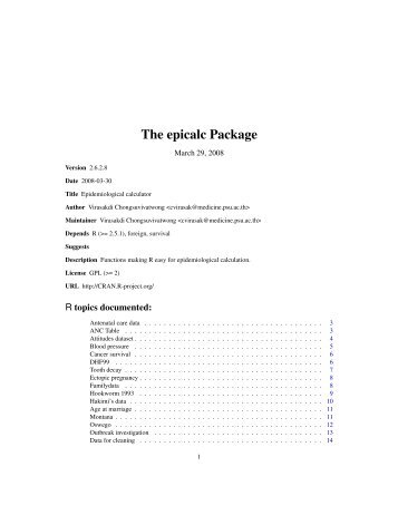 The epicalc Package - NexTag Supports Open Source Initiatives