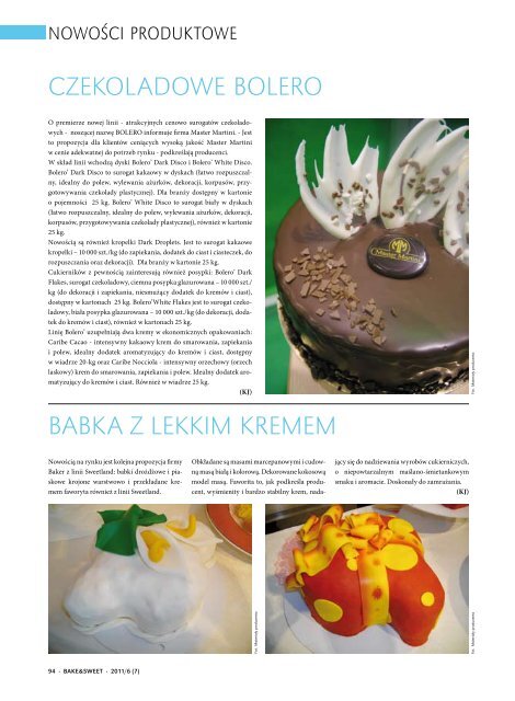 w numerze: nowe pomysÅy na promocjÄ wysokiej ... - Bake & Sweet