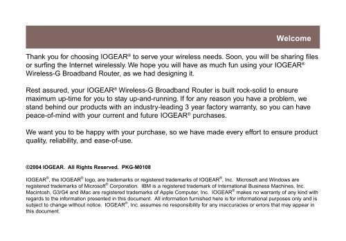 Wireless-G Broadband Router - IOGear