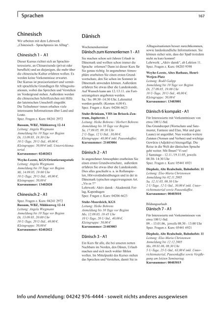 Programm Sept. 05 - Jan. 06 - VHS Diepholz