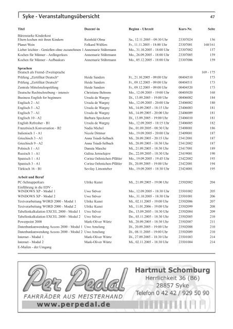 Programm Sept. 05 - Jan. 06 - VHS Diepholz