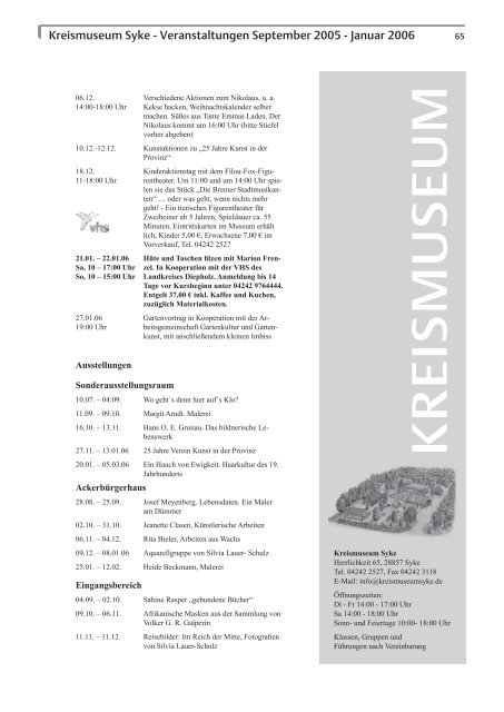 Programm Sept. 05 - Jan. 06 - VHS Diepholz