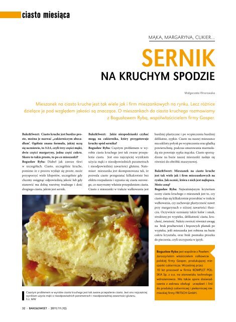 w numerze: ciasto miesiÄca â sernik - Bake & Sweet