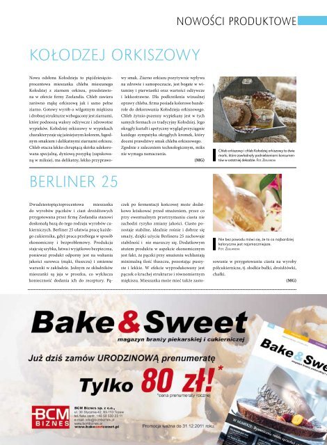 w numerze: ciasto miesiÄca â sernik - Bake & Sweet