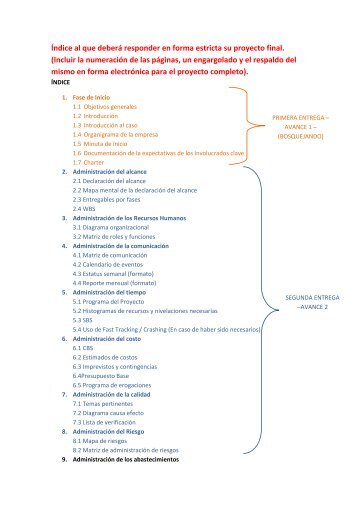 1. Lineamientos del proyecto final - Inicio