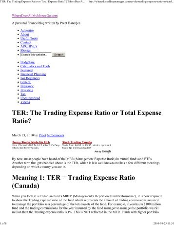 TER: The Trading Expense Ra... - InvestisseurAutonome