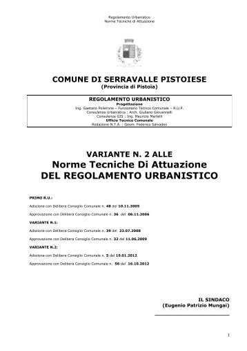 Norme tecniche attuative approvate - Comune di Serravalle Pistoiese