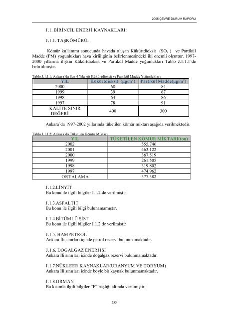 ankara il çevre durum raporu - çevresel etki değerlendirme ...