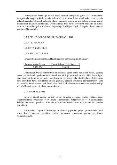 ankara il çevre durum raporu - çevresel etki değerlendirme ...