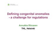 Defining congenital anomalies g g - a challenge for regulations