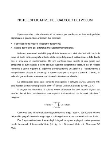 3 relazione progetto - Note calcolo volumi - Comune di Laterina